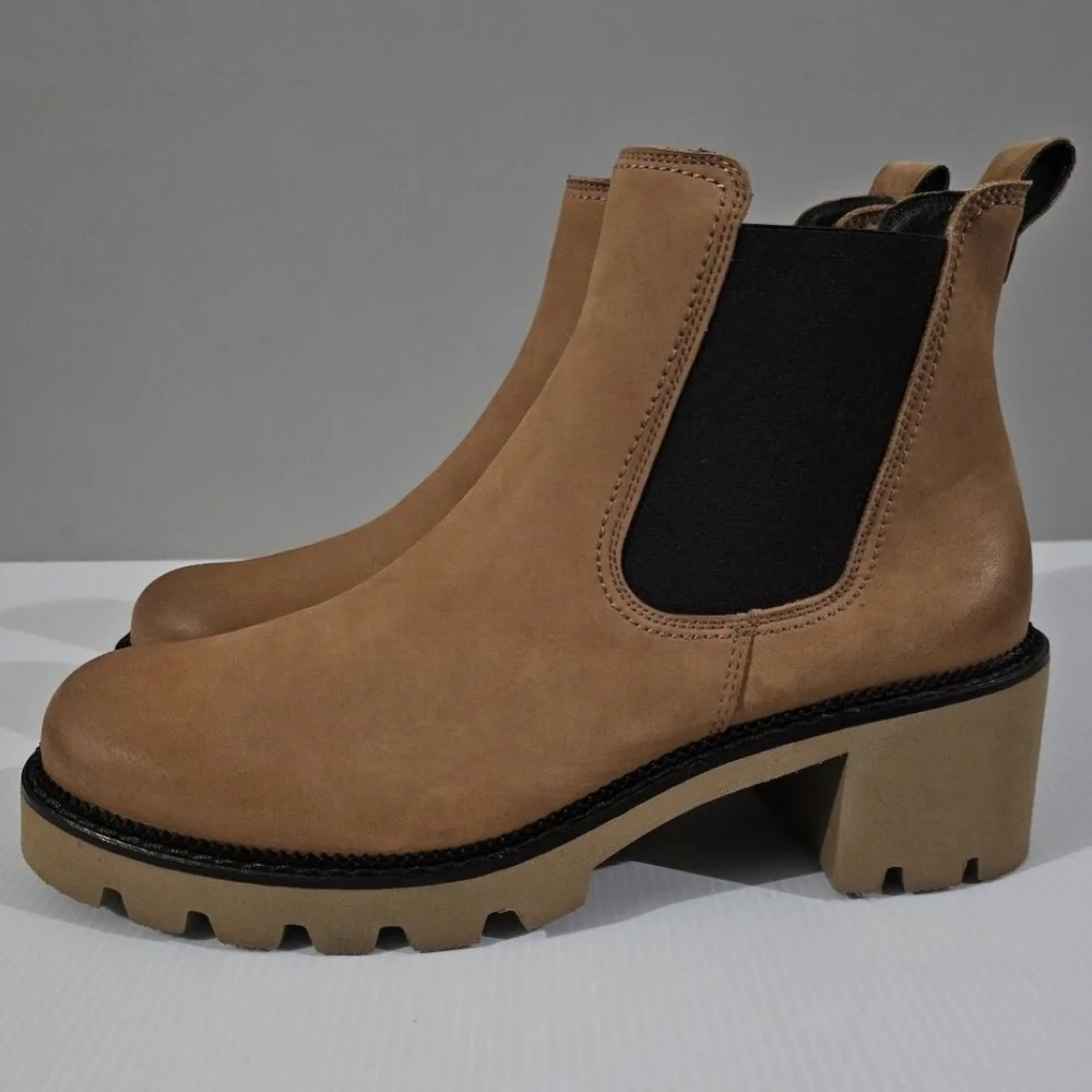 Paul Green Shasta Chelsea Ankle Boot UK Size 7 Sahara Tan Nubuck Pull On NEW